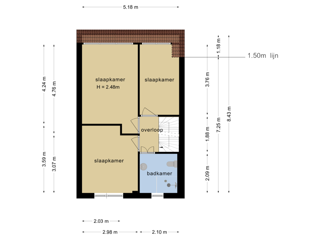 Bekijk plattegrond van 1e verdieping van Zilverschoon 37