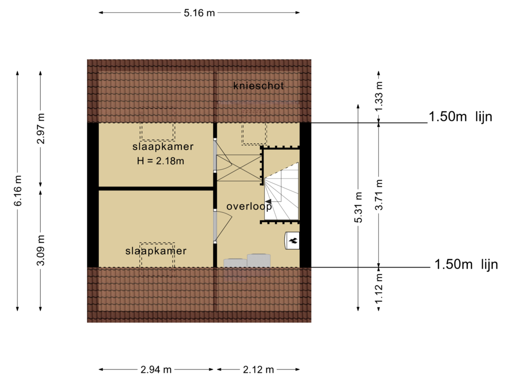 Bekijk plattegrond van 2e verdieping van Zilverschoon 37