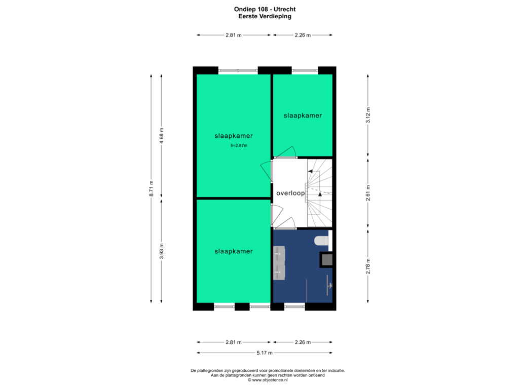 Bekijk plattegrond van EERSTE VERDIEPING van Ondiep 108