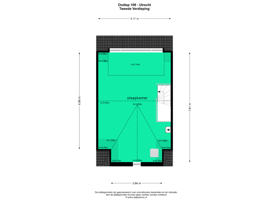 Bekijk plattegrond van TWEEDE VERDIEPING van Ondiep 108