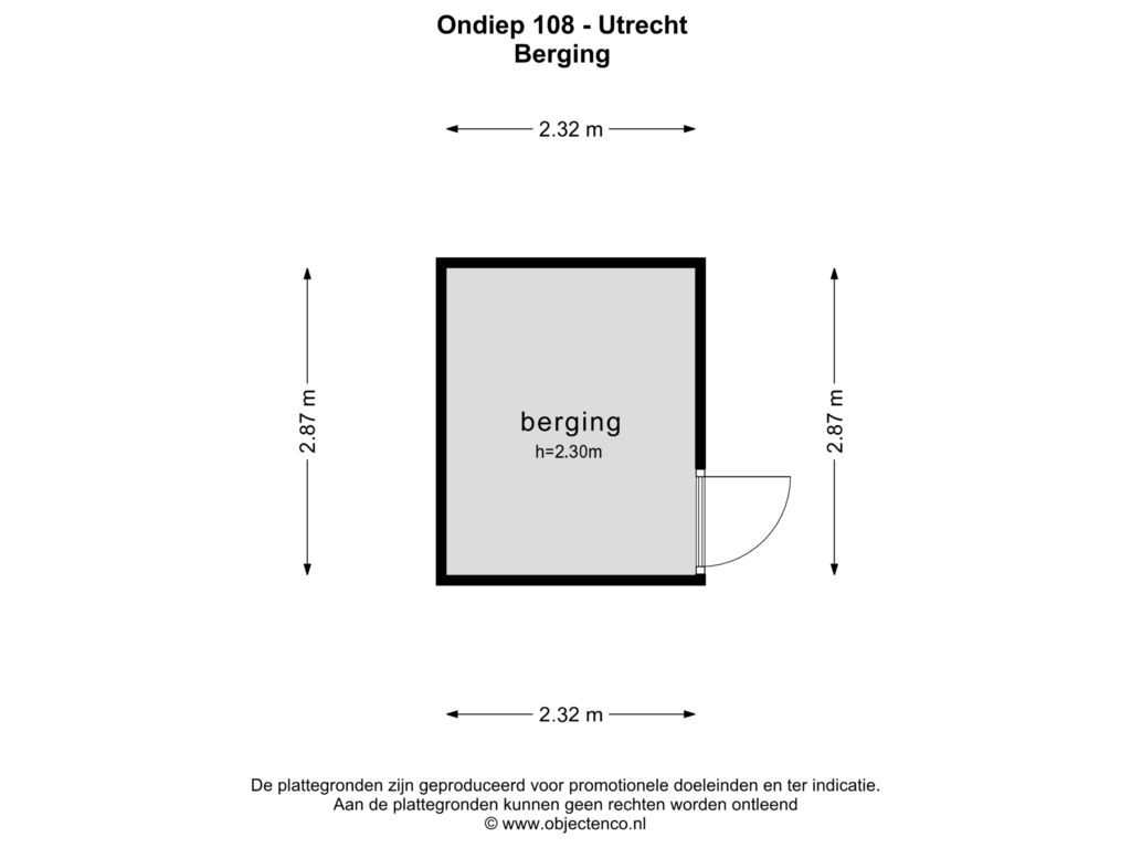 Bekijk plattegrond van BERGING van Ondiep 108