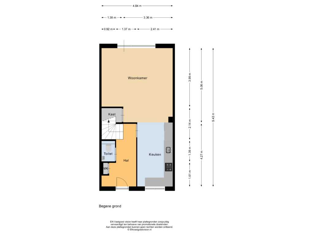 View floorplan of Begane grond of Van Lijnden van Hemmenstraat 41