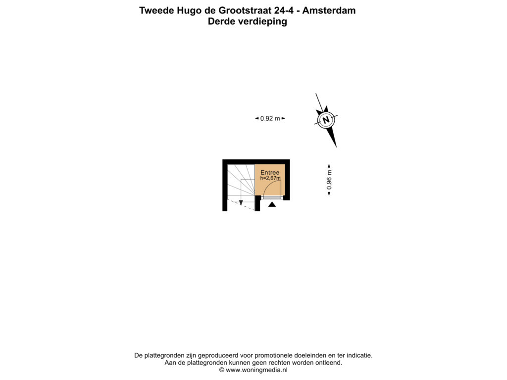 Bekijk plattegrond van 3e_verd van Tweede Hugo de Grootstraat 24-4