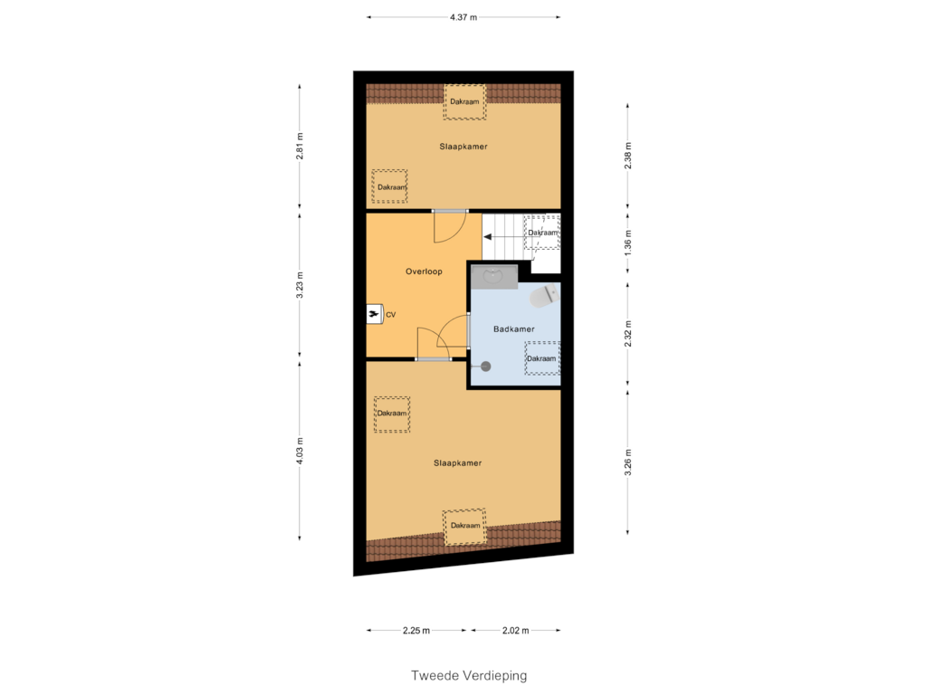 View floorplan of Tweede Verdieping of Wilhelminastraat 60