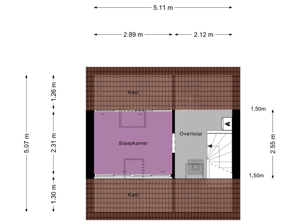 View floorplan of Zolder of Klokkeweid 22