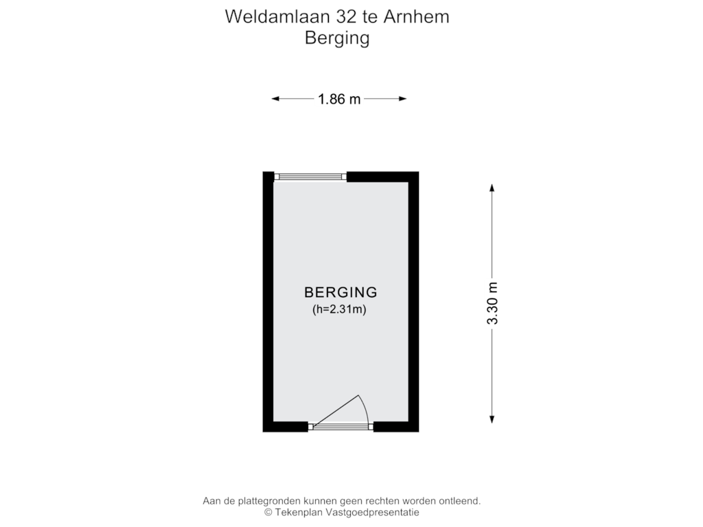 Bekijk plattegrond van Berging van Weldamlaan 32