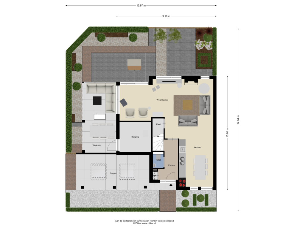 Bekijk plattegrond van Begane Grond Tuin van Spitsbergenweg 23