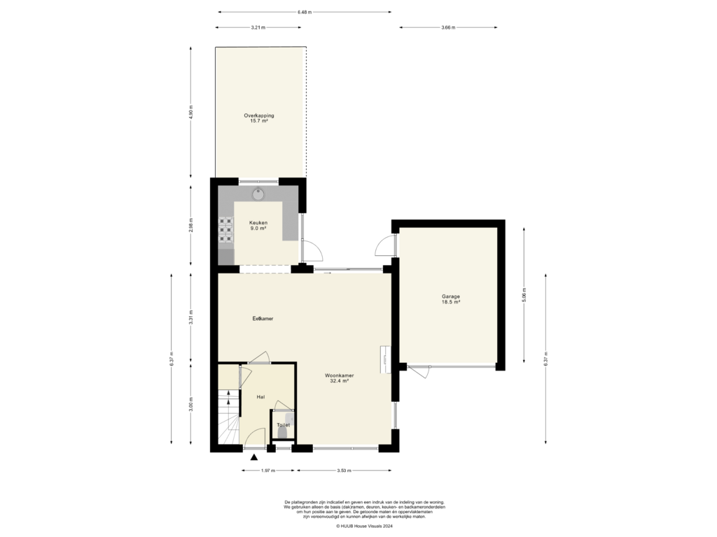 View floorplan of Begane Grond of Vackenordestraat 34