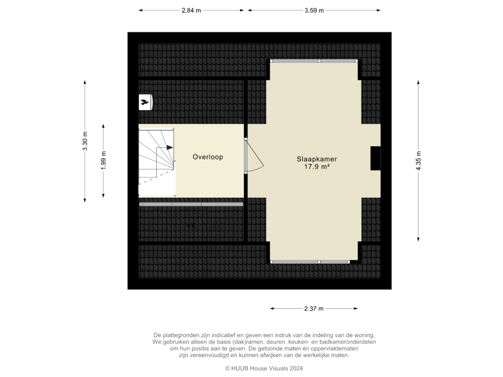 View floorplan of 2e Verdieping of Vackenordestraat 34