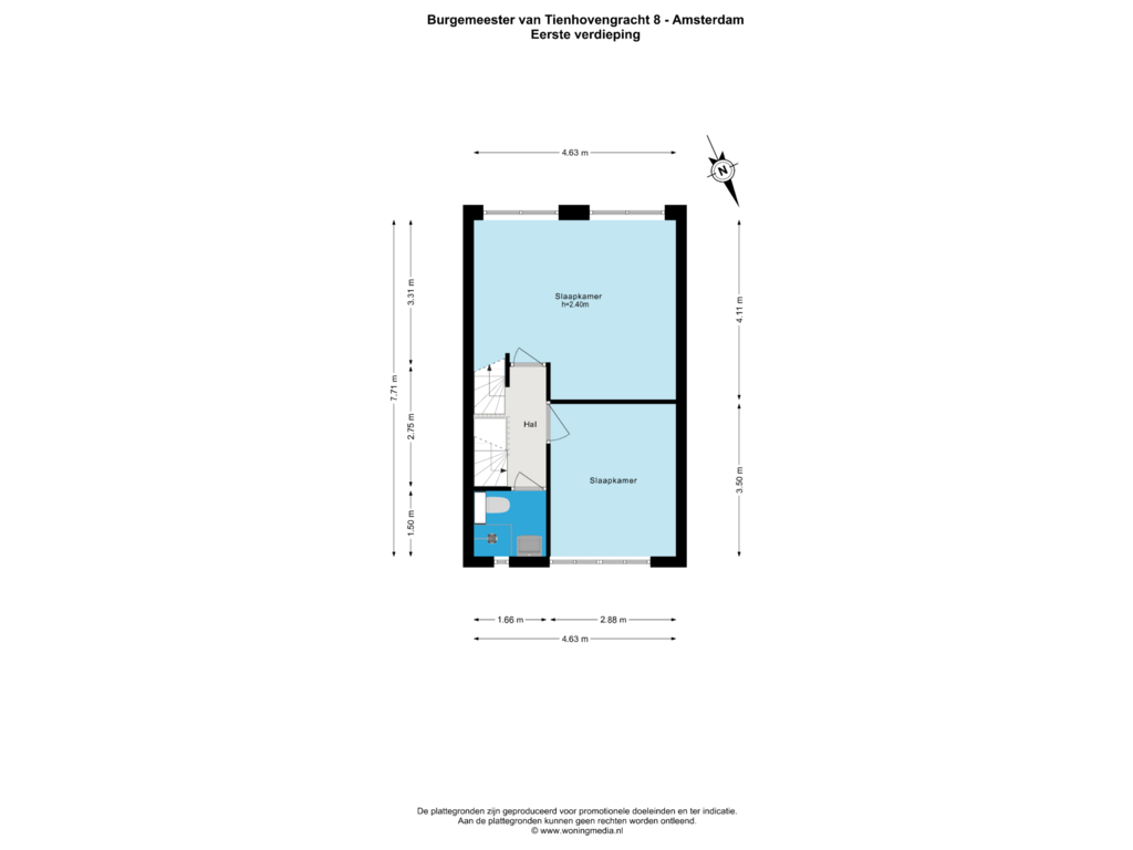 Bekijk plattegrond van Eerste verdieping van Burgemeester Van Tienhovengracht 8