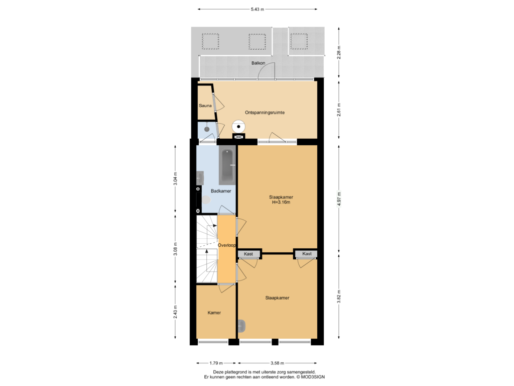 Bekijk plattegrond van 1e Verdieping van Duvenvoordestraat 20