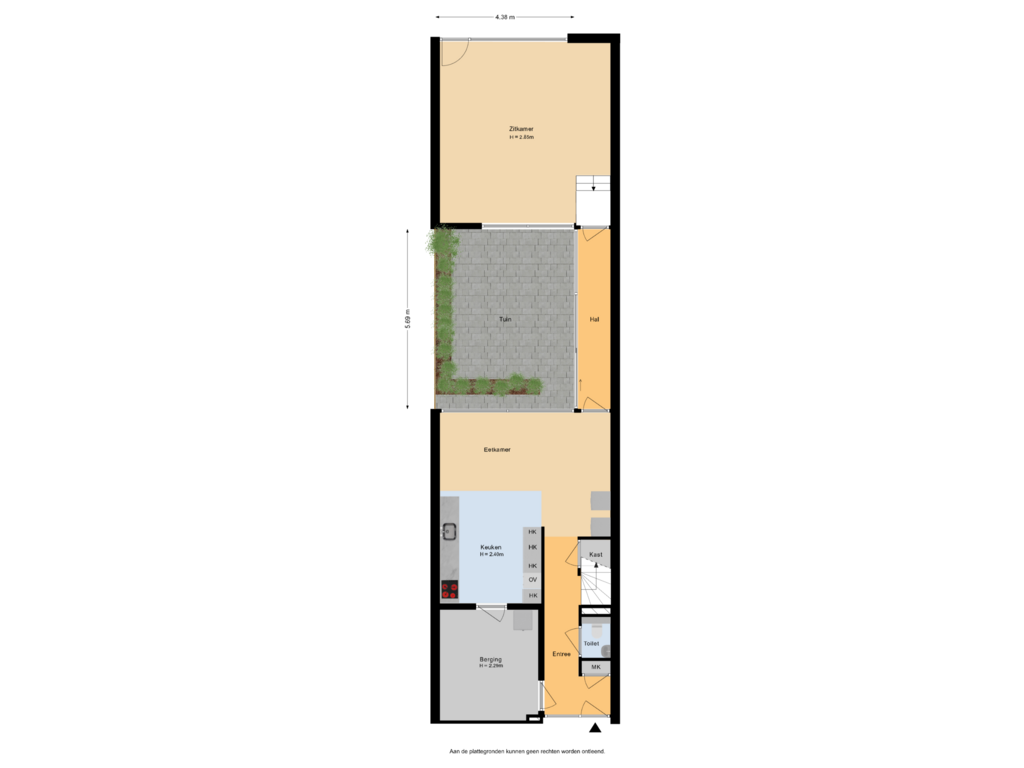 View floorplan of Situatie of Tjeerdsraklaan 44