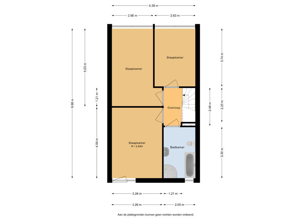 View floorplan of 2e Verdieping of Tjeerdsraklaan 44