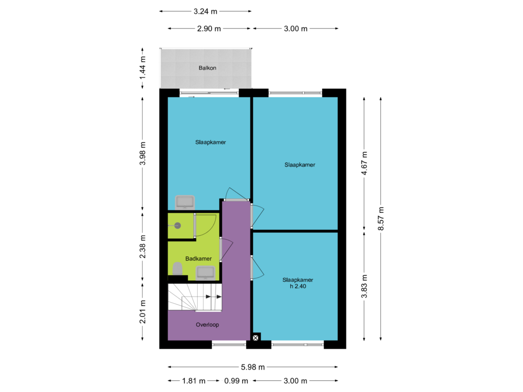 Bekijk plattegrond van 1e Verdieping van Sparresholm 23