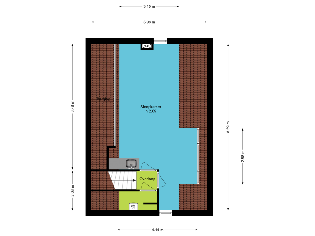 Bekijk plattegrond van 2e Verdieping van Sparresholm 23