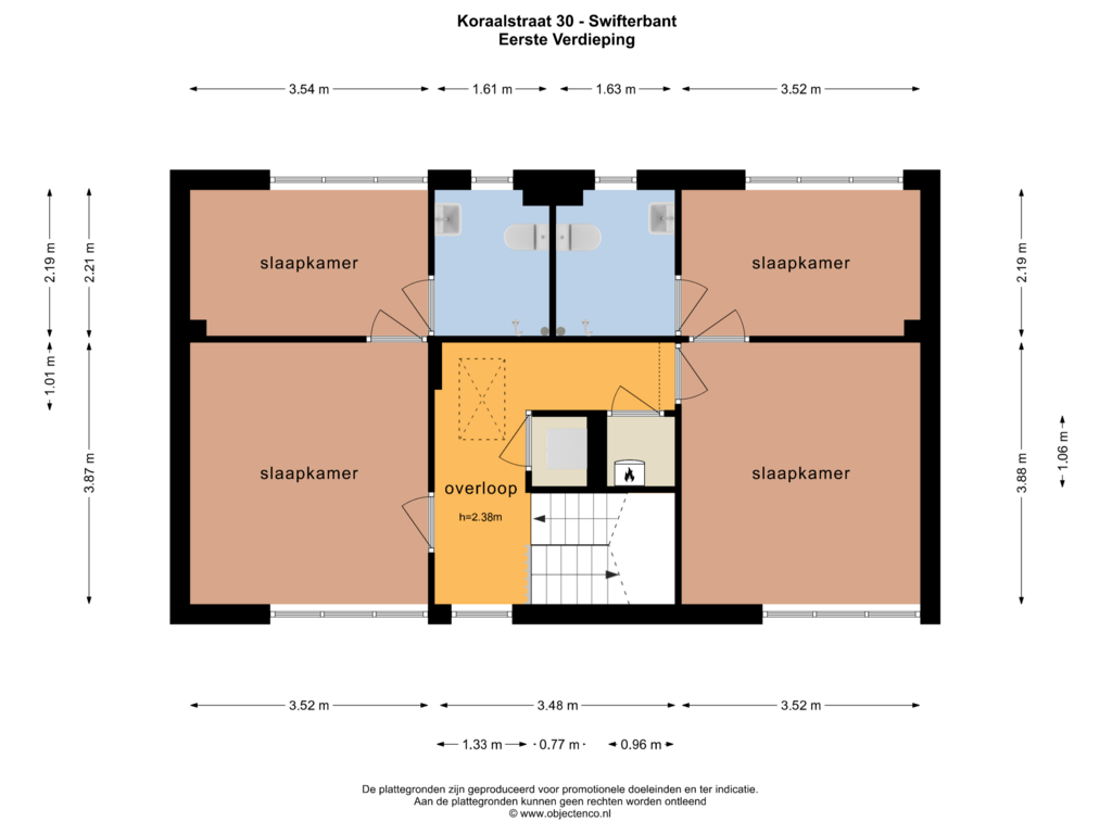 View floorplan of EERSTE VERDIEPING of Koraalstraat 30