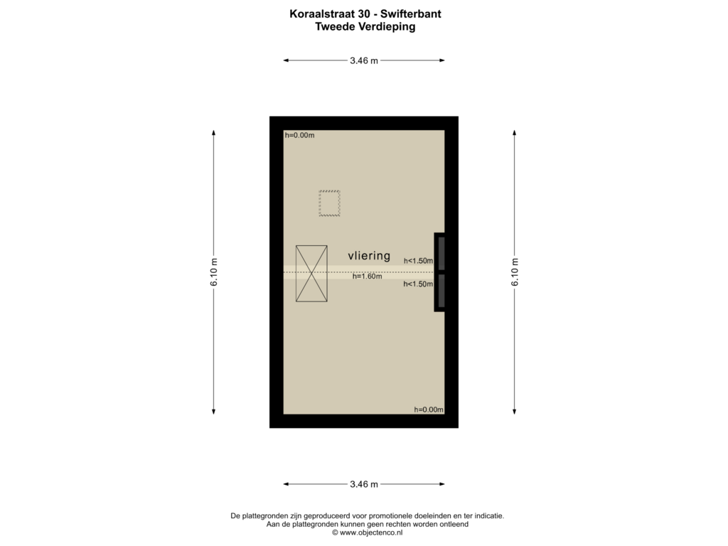 View floorplan of TWEEDE VERDIEPING of Koraalstraat 30