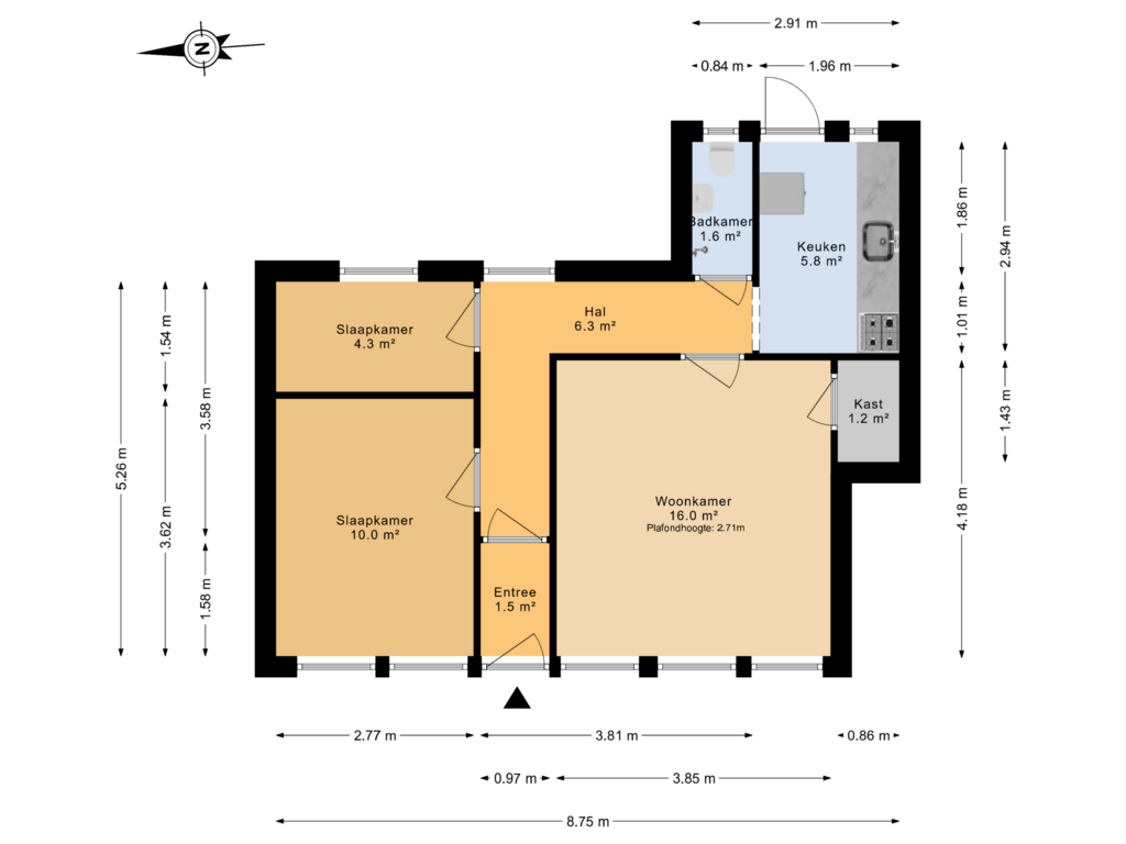 View floorplan of Begane grond of Halleystraat 5-A