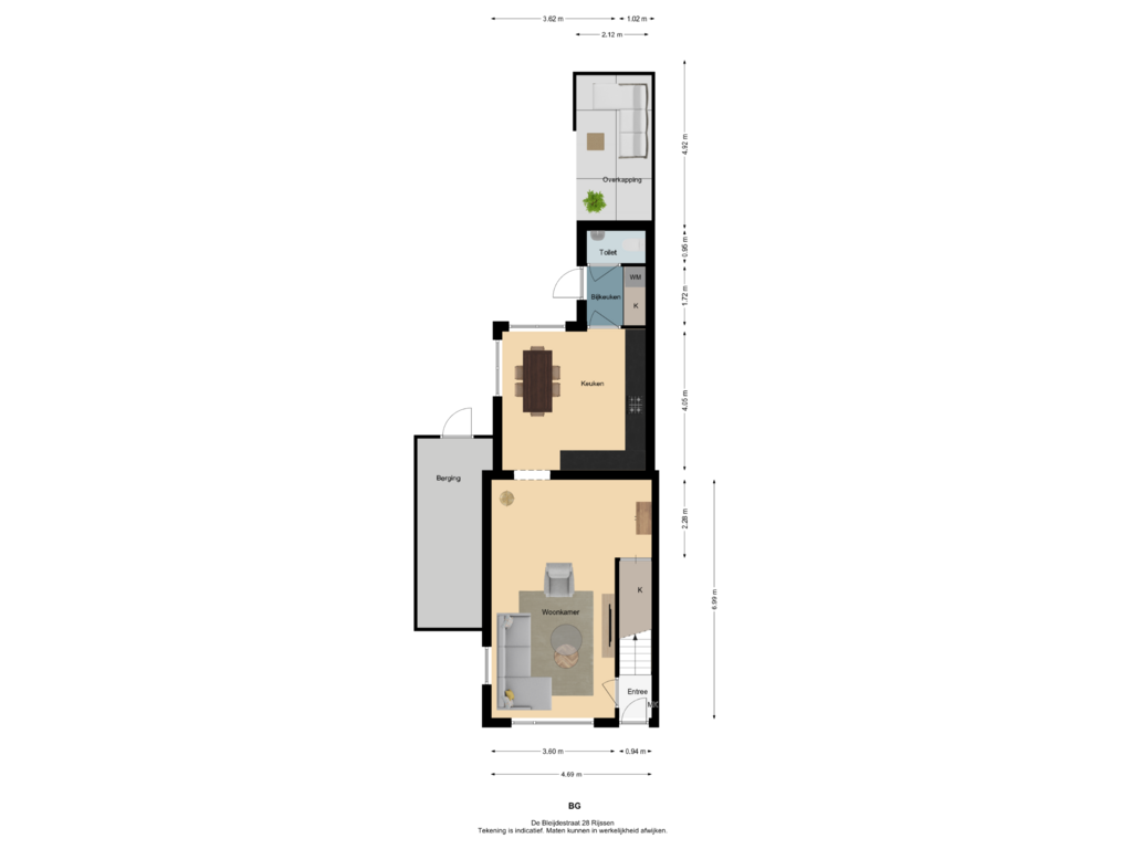 Bekijk plattegrond van BG van De Bleijdestraat 28