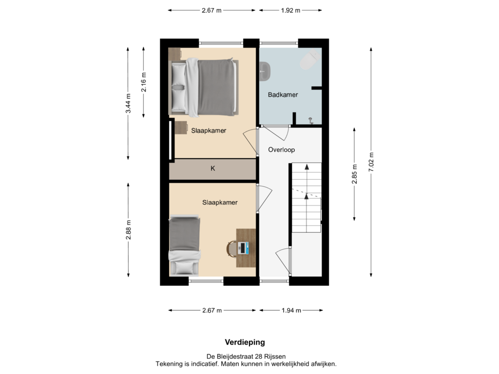 Bekijk plattegrond van Verdieping van De Bleijdestraat 28