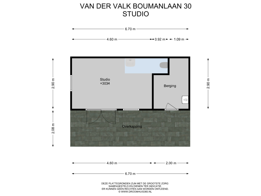 Bekijk plattegrond van Studio van Van der Valk Boumanlaan 30