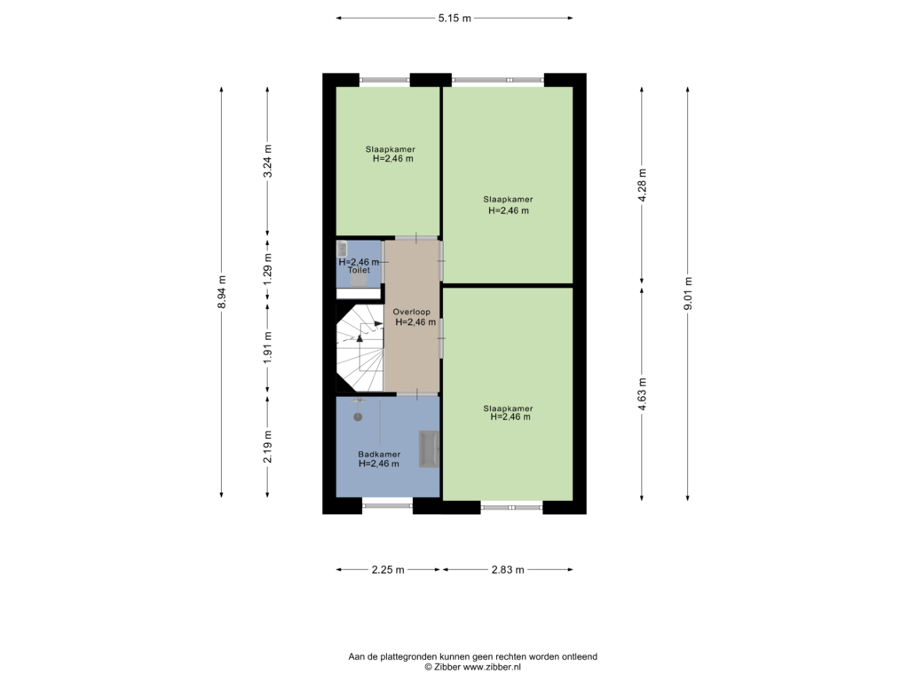 View floorplan of Eerste verdieping of Nicolaas van Puttenstraat 41