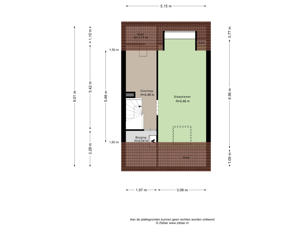 View floorplan of Tweede verdieping of Nicolaas van Puttenstraat 41