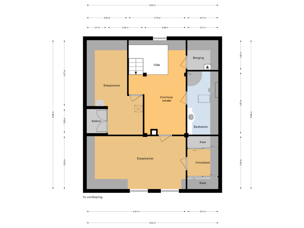 View floorplan of 1e verdieping of Westerweg 293