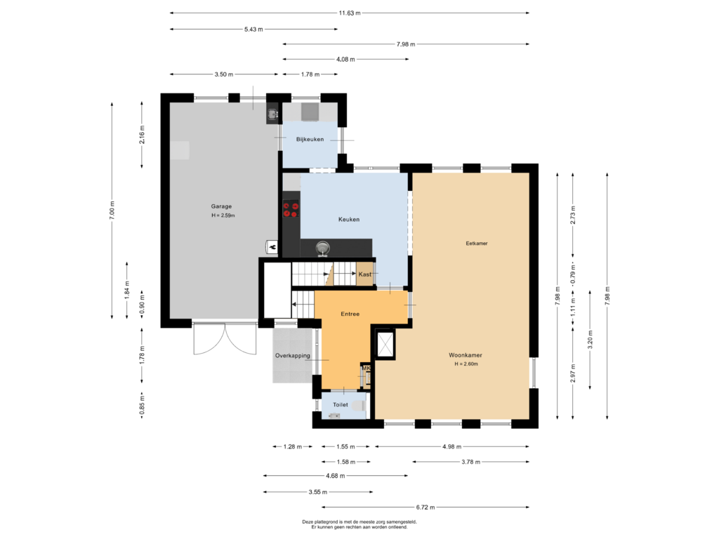 Bekijk plattegrond van Begane grond van Bleekweide 14