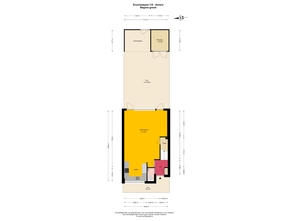 View floorplan of Begane grond of Enschedepad 116