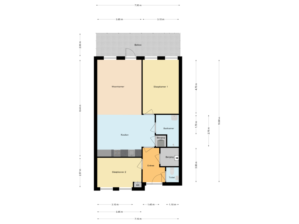 Bekijk plattegrond van Appartement van Julianastraat 38-D