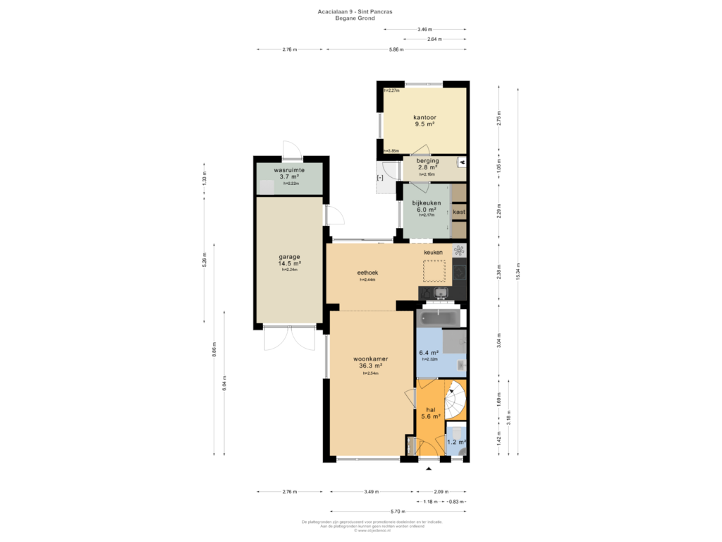 Bekijk plattegrond van BEGANE GROND van Acacialaan 9