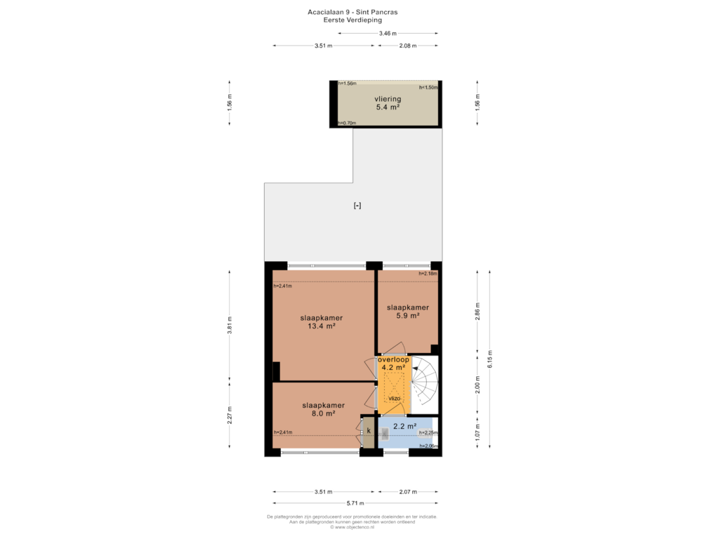 Bekijk plattegrond van EERSTE VERDIEPING van Acacialaan 9