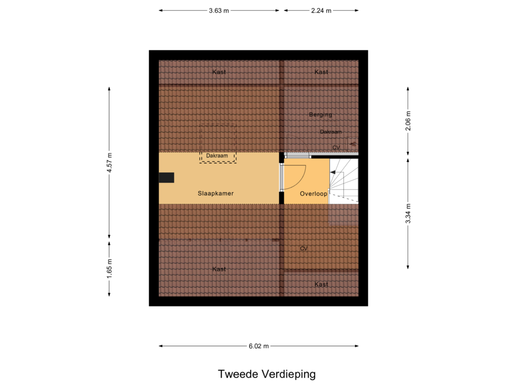 Bekijk plattegrond van Tweede Verdieping van Tulpstraat 12