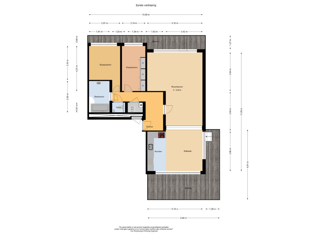 Bekijk plattegrond van Eerste verdieping van Poolster 205