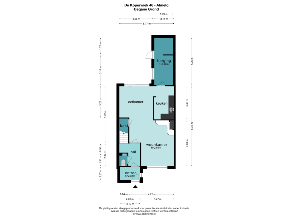 View floorplan of BEGANE GROND of De Koperwiek 46