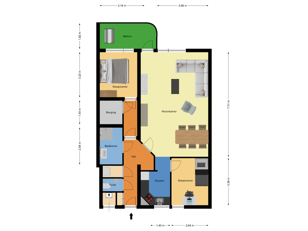 View floorplan of Floor 1 of Fop van Drielstraat 51