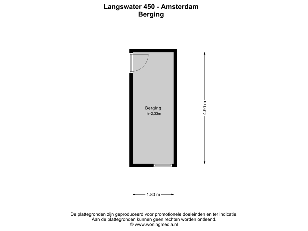 Bekijk plattegrond van Berging van Langswater 450