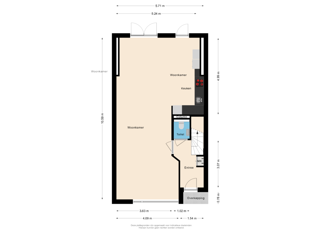 Bekijk plattegrond van Begane grond van Dopheide 21