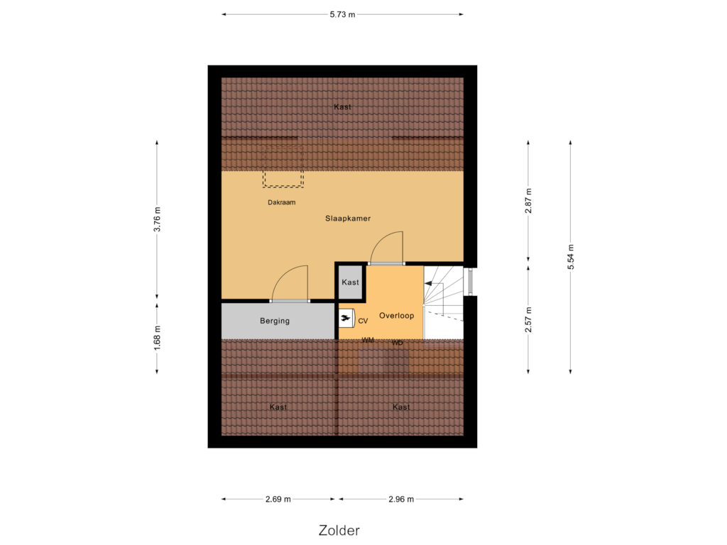 Bekijk plattegrond van Zolder van De Zoom 13