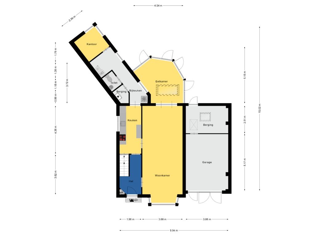 Bekijk plattegrond van Begane Grond van Teugenaarsstraat 7