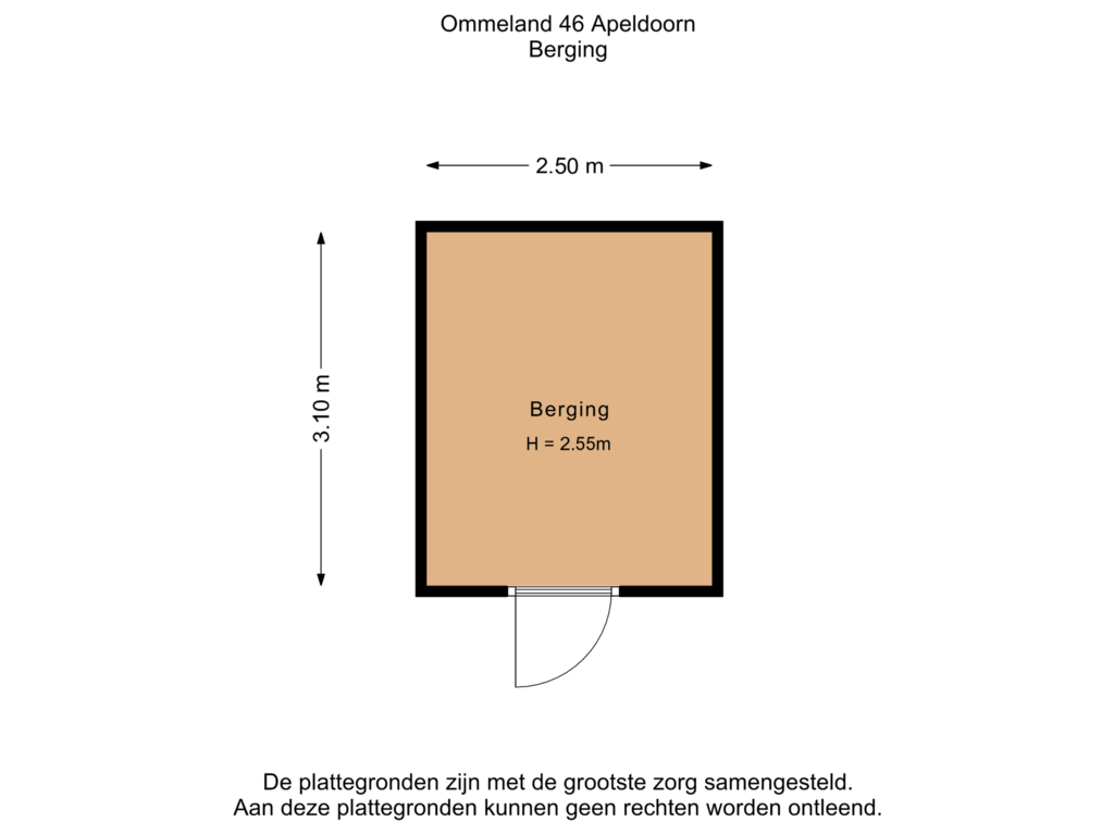 Bekijk plattegrond van Berging van Ommeland 46