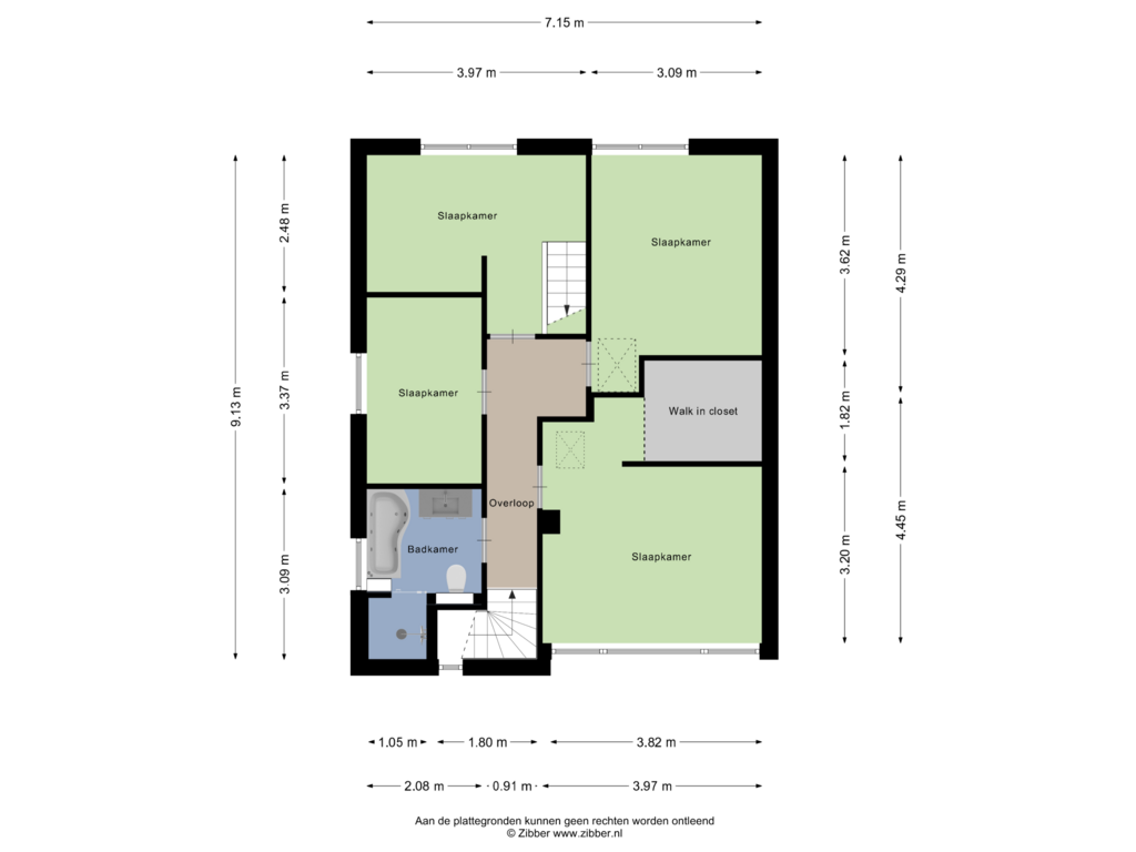 View floorplan of Eerste Verdieping of Paulus Potterstraat 38