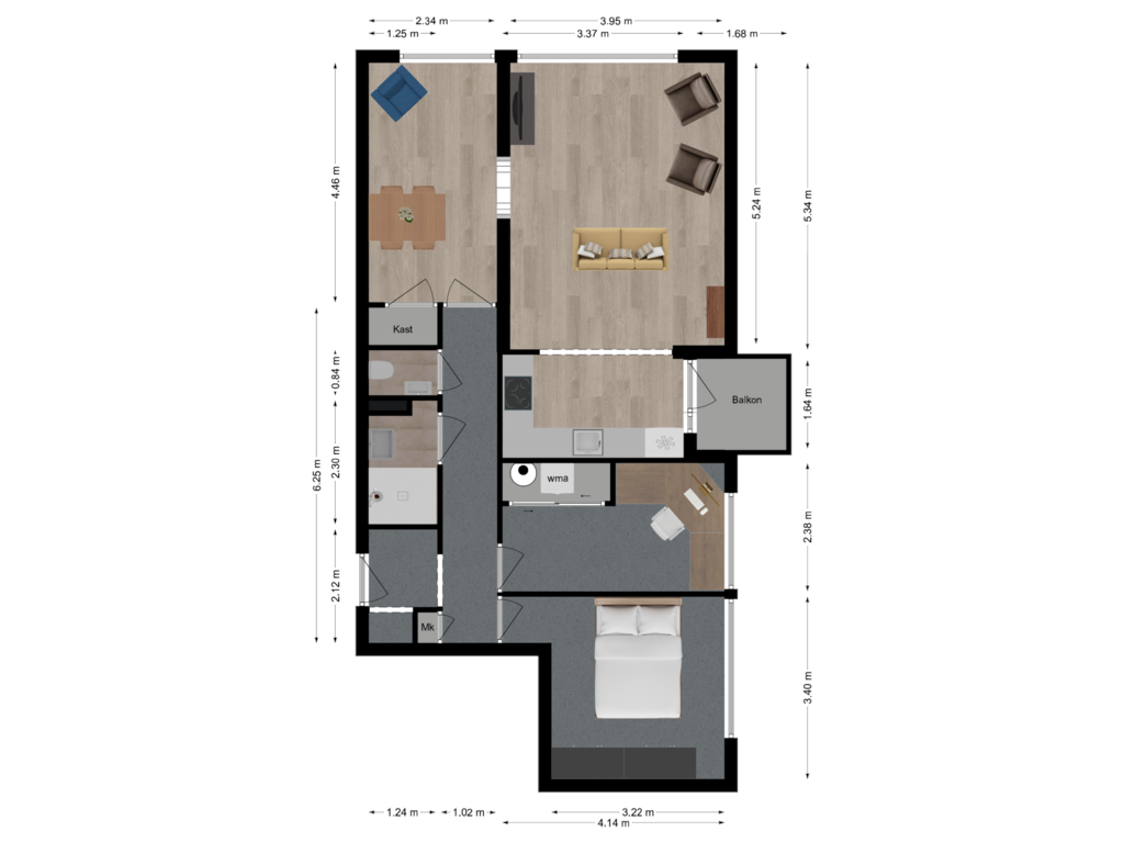 Bekijk plattegrond van Appartement van Schalkeroord 157