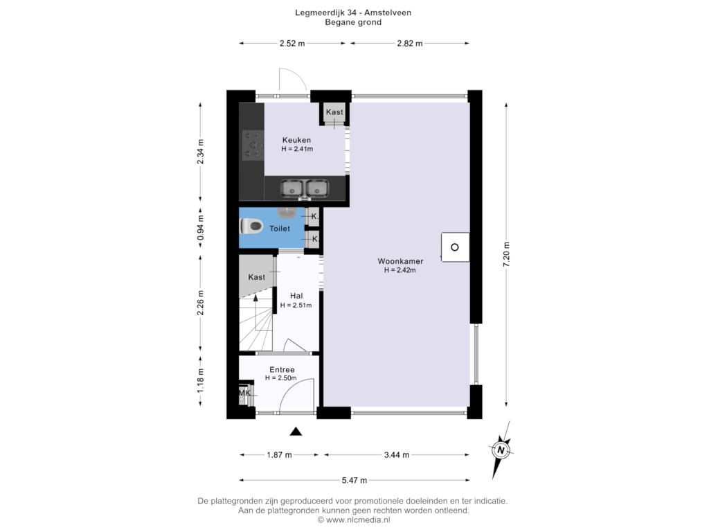 View floorplan of Begane grond of Legmeerdijk 34