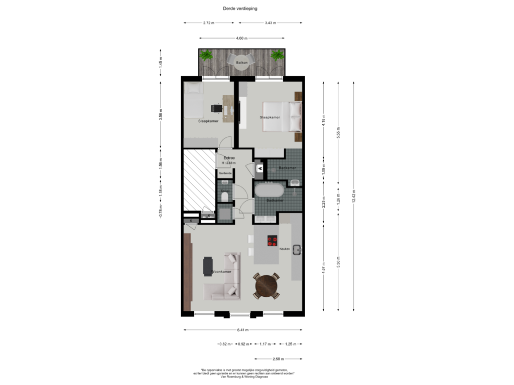 View floorplan of Eerste verdieping of Sarphatistraat 93-3