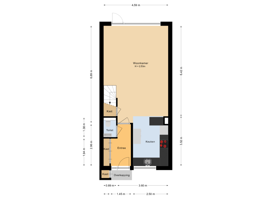 Bekijk plattegrond van Begane grond van Hoornwijk 15