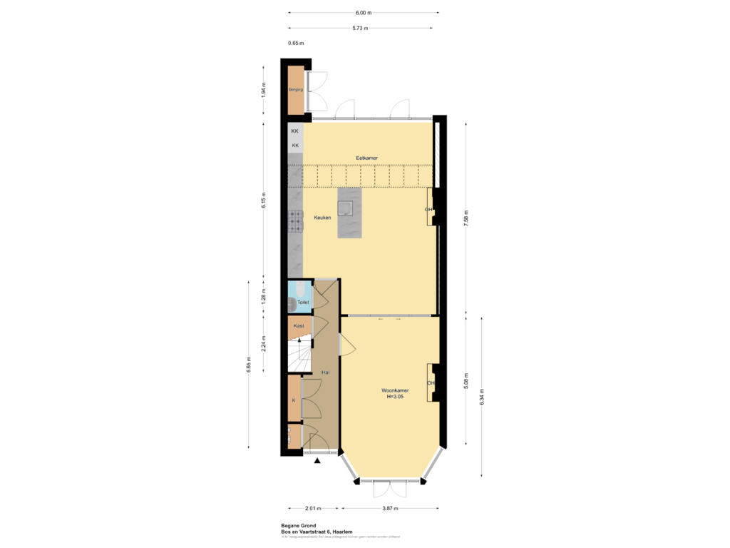 View floorplan of Begane Grond of Bos en Vaartstraat 6