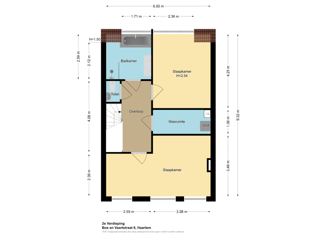 View floorplan of 2e Verdieping of Bos en Vaartstraat 6