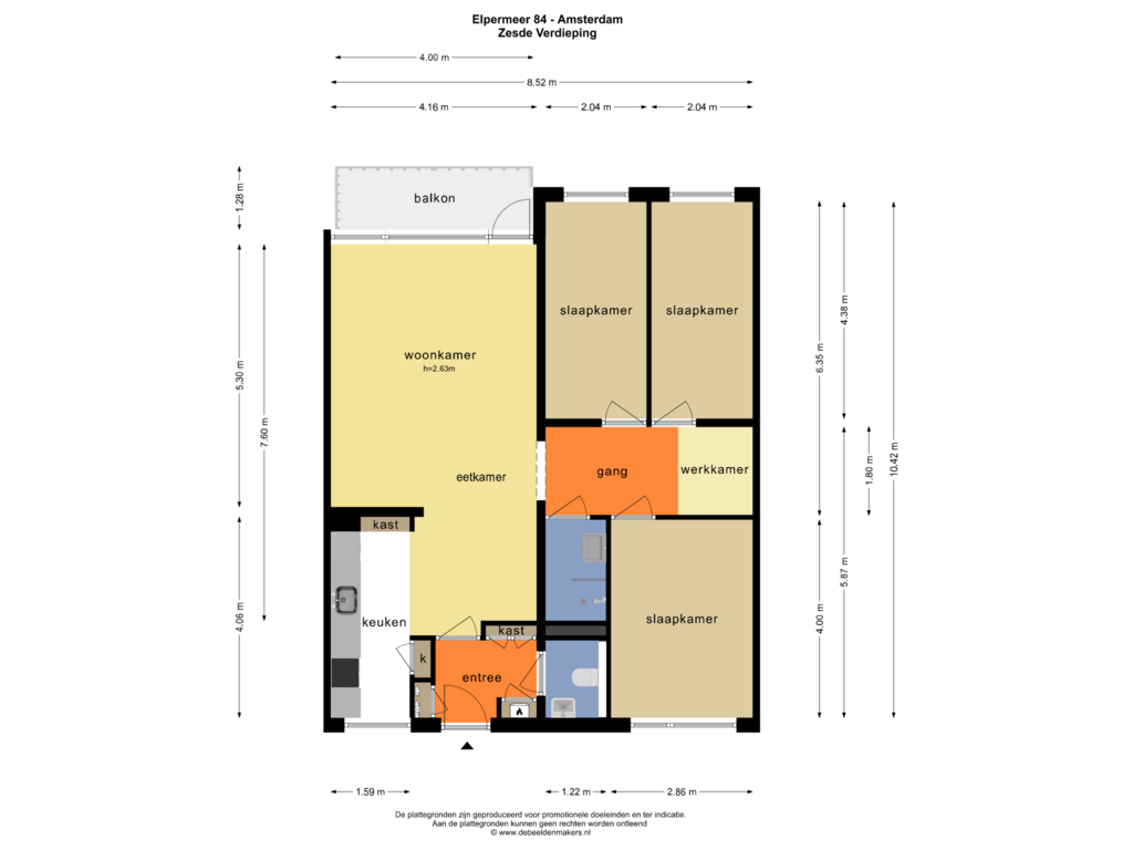 View floorplan of ZESDE VERDIEPING of Elpermeer 84